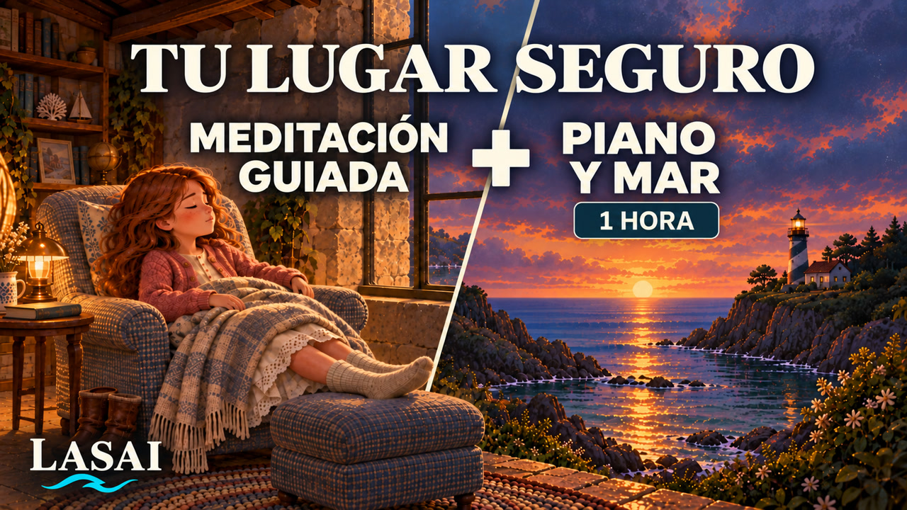 Portada de Tu lugar seguro · meditación, piano y mar